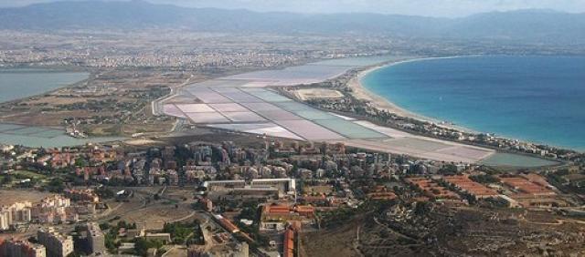 Luftbild Cagliari Blick Salzseen und Küste